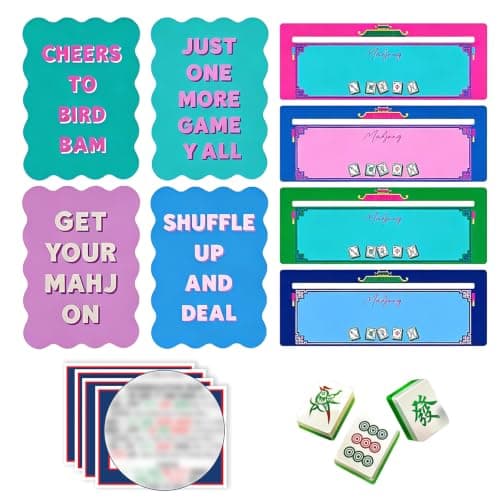EOYVTX 2026 Mahjong Card 4PCS with 4 Packs Line Finder for Strategy Tool and Shuffler Cards 4PCS Thick PVC Tile Mixers Pecfect Mahjong Accessories and Gifts for Player and Beginners(12PCS) - Image 1