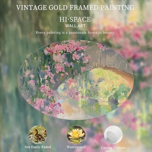 HISPACE Vintage Gold Framed Wall Art for Living Room,8x10 Inch Monet Wall Art Canvas Print for Living Room Bedroom Decor,Unique Gift for Friends and Family - Thumbnail 6