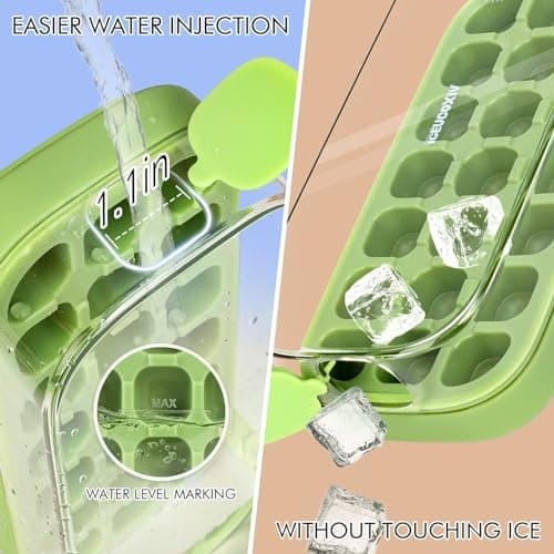 Ice Cube Tray, Easy Release Ice Mold - Silicone 21 pcs Ice Cube Trays for freezer - Ice Box for Cocktail, Tea, Coffee - Thumbnail 2