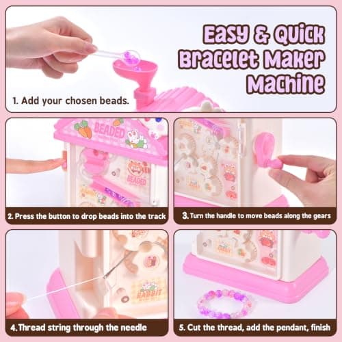 Bracelet Making Kit- Auto Beaded Jewelry Maker Toy Gift for Girls 6-12 - Thumbnail 5