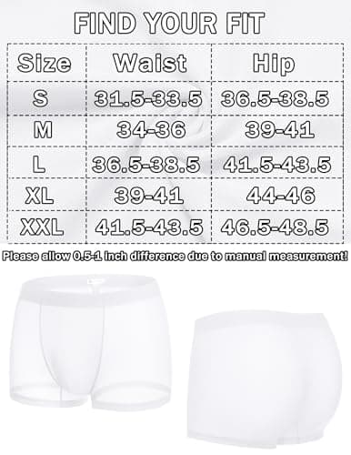 Avidlove Mens Underwear Trunk Breathable Mesh Boxer Briefs Sexy Lingerie Boxer Shorts for Men White S - Thumbnail 6