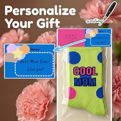 ZAOMENG Cool Mom Socks Funny Crew Socks for Women,Gift for Mom,Cotton Blend,Polka Dot Funky Bold Style,Vivid Novelty Socks for Mom,Birthday,New Mom Gifts,Mother’s Day Present - Thumbnail 6
