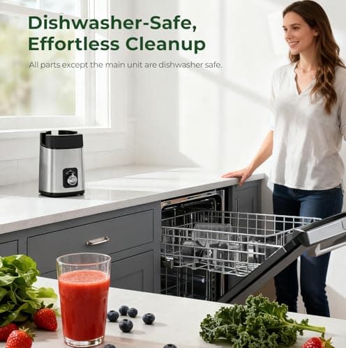 Cold Press Slow Juicer Machine, Compact Slow Masticating Juicer for Vegetables & Fruits, 4.4" Wide Feed Chute, Easy to Clean Stainless Steel Juice Press, Dishwasher Safe, High Juice Yield - Thumbnail 6