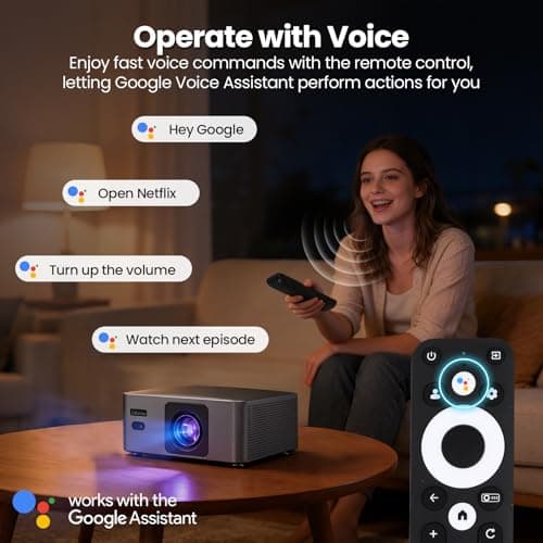 [Officially Licensed App] CeLunar Smart Mini Projector with WiFi and Bluetooth, 4K Support Home Theater, Compatible with NETFLIX/Prime Video/YouTube, Support iOS/Android/Windows, Indoor & Outdoor Use - Thumbnail 5
