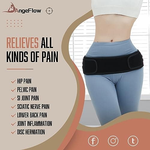 Sacroiliac Belt - SI Joint Belt for Alleviate Sciatica,Joint,Pelvis,Lower Back,Leg and Sacral Nerve Pain Caused by Si Joint Dysfunction -Adjustable Pelvis Hip Belt for Women and Men (Pink XL 47"-56") - Thumbnail 3