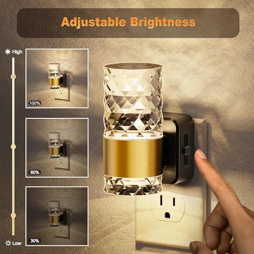 JandCase Night Light, Automatic Night Lights Plug into Wall, 3000K LED Nightlights with 0-100LM Adjustable Brightness, Night Light Plug in with Light Sensor for Bathroom Hallway Room Decor - Thumbnail 2