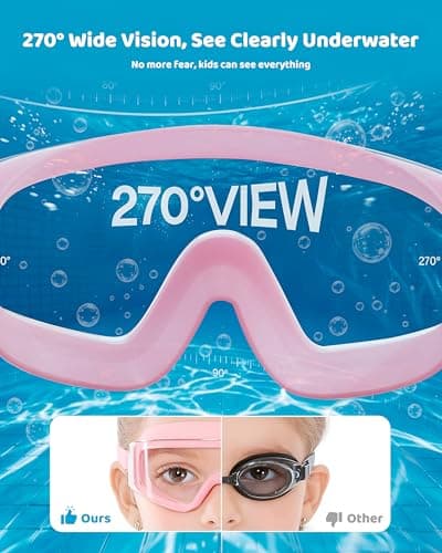 Aegend Kids Swim Goggles 2 Pack – Large Frame Anti Fog Soft Silicone Leak Proof UV Protection for Boys Girls Age 3-15 - Thumbnail 3