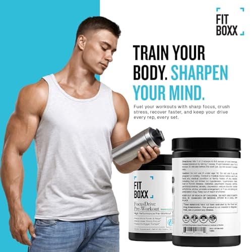Fit Boxx FocusDrive Pre-Workout Powder – 150mg Caffeine, L-Arginine AKG, Dicreatine Malate, Beta-Alanine, Citrulline Malate, Electrolytes & Nootropics – Sugar-Free, 30 Servings- Watermelon - Thumbnail 5