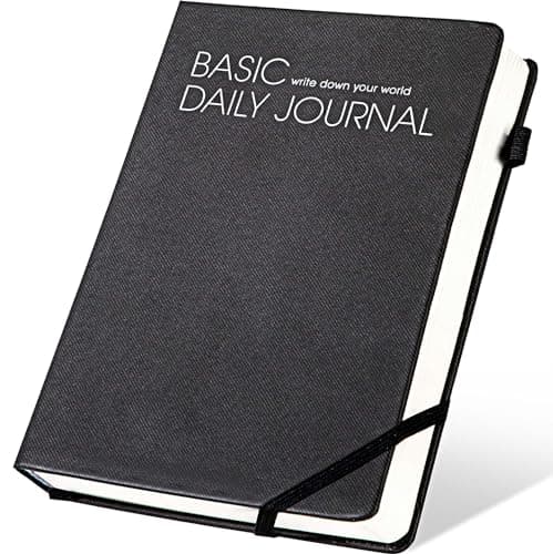 CAGIE Lined Journal Notebook for Work 256 Pages Hardcover Journals for Writing with Pen Loop A5 Daily Journaling Notebooks with Pocket, 5.7" x 8.3", Black - Image 1
