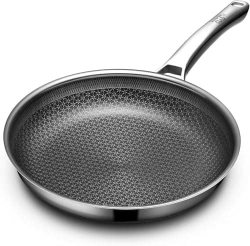 LigtSpce Non Stick Frying Pans, 12 inch Hybrid Frying Pans Nonstick,non stick Stainless Steel Skillets, Dishwasher/Oven Safe Cookware, Induction Compatible, PFOA Free Cookware - Image 1
