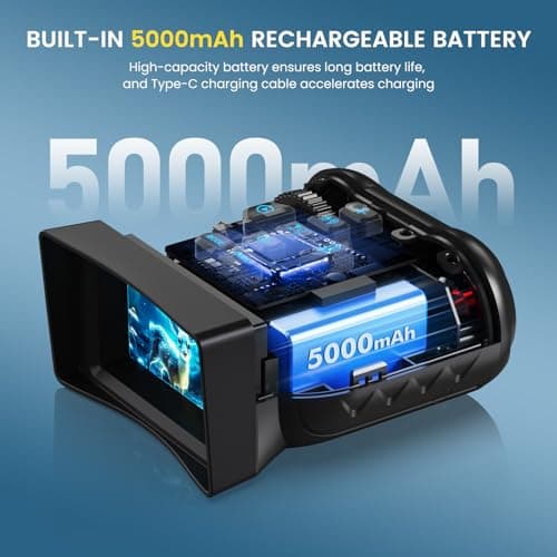 Night Vision Goggles,4K Night Vision Binoculars for Adults with 5000mAh Rechargeable Battery,1000FT Infrared Range,16X Zoom,32GB TF Card,Photo&Video Recording,Compact Design,Ideal Gifts for Men - Thumbnail 5