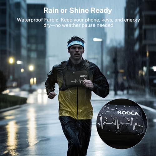 NOOLA Running Chest Pack, Running Vest for Men Women with Reflective Back, Lightweight Sport Chest Bag for Runners, Cycling, Biking, EDC Pouch, Phone Holder Carrier for Jogging, Black - Thumbnail 3