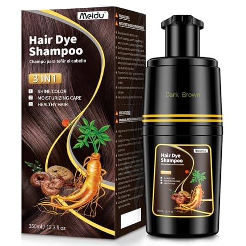 IIIMEIDU Dark Brown Hair dye Shampoo 3 in 1, Natural Hair Color Shampoo for Gray Hair, Shampoo Tinte Para el Cabello for Women and Men 100% Grey Hair Coverage, 350ml - Image 1