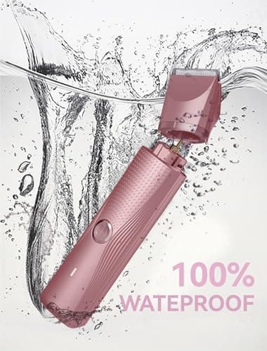 Unibono Pubic Hair Trimmer Women - Waterproof Bikini Trimmer, Rechargeable 3-in-1 Electric Razor, Personal Trimmer Groomer for Body Hair, Cordless Lady Shaver for Legs, Underarms, Face (Rose Gold) - Thumbnail 6