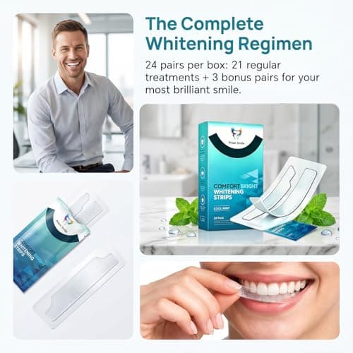 Prism Smile Teeth Whitening Strips, 48 Count 24 Days Treatment, Non-Slip Cool Mint Whitening Strips, Enamel Safe Zero Sensitivity for Sensitive Teeth, Removes Coffee Tea Wine Tobacco Stains - Thumbnail 4