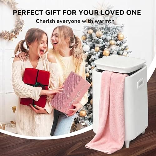 Large Towel Warmer for Bathroom, Unlimited Heating Heated Towel Warmers Bucket, Bath Blanket Warmers for SPA, Auto Shut Off, Fits Up to Two 40"X70" Oversized Towels, Bathrobes, Ideal Gifts -White - Thumbnail 6