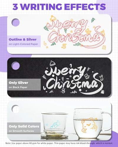 JusArt Outline Sparkle Markers, 18 Metallic Shimmer Pens for Adult Coloring, Cool Fun Drawing Supplies for Valentines Day, Easter, Christmas, Halloween - Thumbnail 4