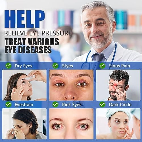 Heated Eye Mask, Washable Dry Eye Mask Heat Eye Compress with Flaxseed, Warm Eye Compress Heating Pad with Temperature Timer Control for Sleep, Blepharitis, Dark Circles, MGD, Puffy Eyes (Deep Blue) - Thumbnail 2