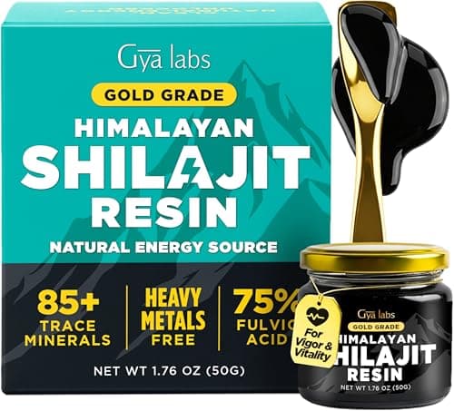 Gya Labs Himalayan Shilajit Resin for Men, 100 Servings - 85+ Trace Minerals, 75% Fulvic Acid for Energy & Immune Support - Max Potency, Gold Grade, No Heavy Metals fit for Women - Image 1