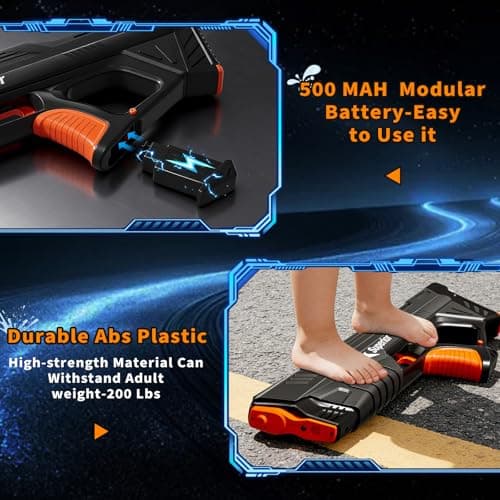 Skirfy 2 Pack Electric Water Guns for Adults Kids, Powerful Automatic Squirt Gun, High Powered Shooting, Strongest Auto Water Blaster, Long Range, Pool Water Toy Outdoor Game - Thumbnail 3