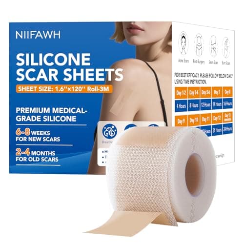 Silicone Scar Sheets, Silicone Scar Tape(1.6"x 120" Roll-3M) - Reusable, Soft & Medical Grade Adhesive Tape for Old & New Scars, C-Section, Surgery, Keloid & Acne Scars - Image 1