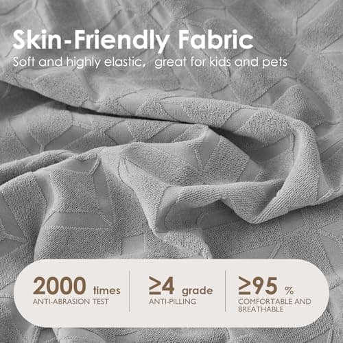 Genina Couch Cushion Covers Waterproof, Stretch Sectional Couch Covers, Sofa Cushion Cover Washable, Non Slip Magic Sofa Cover with Elastic Bottom and Straps, Pet-Friendly (2 Seater + 1 Chaise) - Thumbnail 3