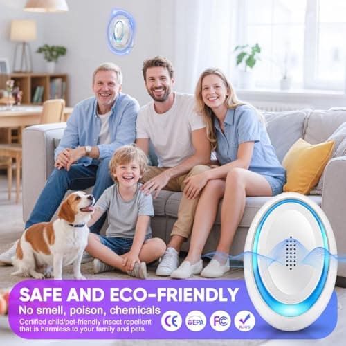 2026 Upgraded Ultrasonic Pest Repeller Indoor, Pest Control Insect Plug in, Mouse Repellent Indoor, Electric Rodent Repellent Plug-in for Roach, Bugs, Ant, Mosquito, Mice, Spider, Rat,6 Pack - Thumbnail 2