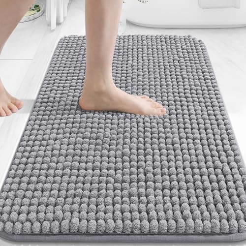 Arotive Bathroom Rugs 30" x 20", Ultra Soft Absorbent Chenille Bath Rugs, Non-Slip Rubber Backing, Machine Washable Bath Mats for Bathroom Floor, Tub and Shower, Home Decor Accessories, Grey