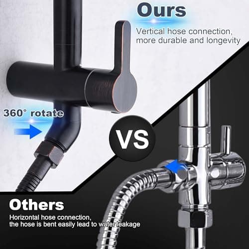 SonTiy Rain Shower Heads System with Handheld Jet Spray, Caddy Shelf and Brass Shower Diverter, Bathroom luxury Shower Faucet Set for Whole Family, 2.5 GPM, Oil Rubbed Bronze - Thumbnail 5