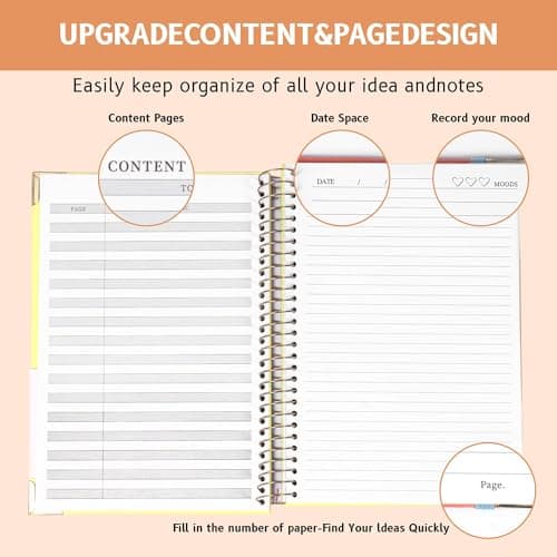 Yoment B5 Spiral Notebook, Hardcover, College Ruled, 200 Pages, 100 GSM - Thumbnail 2