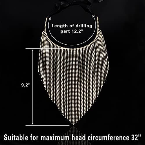 Bellady Masquerade Mask for Women Rhinestone Fringe Mardi Gras Mask Party Prom Ball Bar Costumes Accessory Face Mask Gold - Thumbnail 6