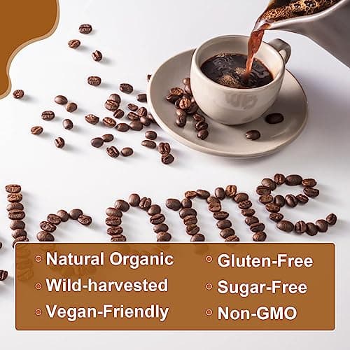 2Pack Mushroom Coffee - Lions Mane Mushroom Powder Arabica Instant Coffee with Lion's Mane, Reishi, Chaga, Cordyceps and Turkey Tail - Mushroom Coffe Alternative Support Immune & Focus, Brain Booster - Thumbnail 4