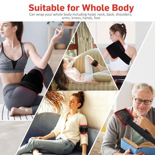 Red Light Therapy for Body, 660nm 850nm Infrared Light Therapy Pad, Wearable Wrap with Timer Remote Control for Back Shoulder Waist Knee, Infrared Light Device Home Use, 12.4'' x 5.7'' Large Area - Thumbnail 6