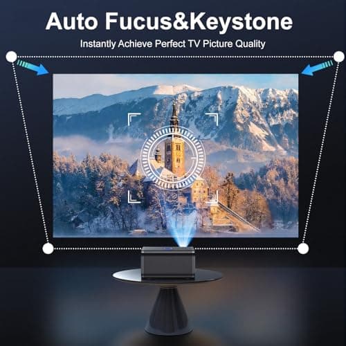 [Built-in Apps & Native 1080P] Smart Projector with WiFi and Bluetooth,Ultra-Bright 1000 ANSI,Auto Focus & Keystone Portable Outdoor Projector,Polaring 4K Support Dual Band Android Movie Projector - Thumbnail 4