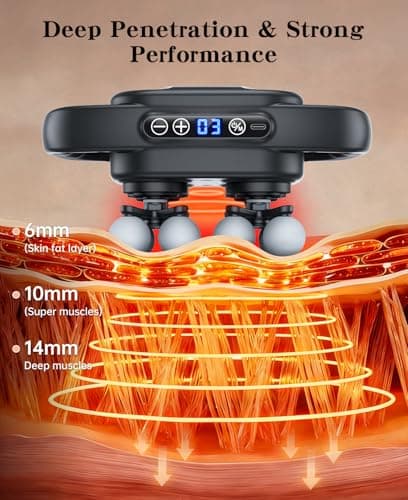 Jogfit 16 Head Massage Gun Deep Tissue, Back Massager for Athletes for Pain Relief, Multi Head Massage Gun with 3 Modes & 30 Intensities Silent Gifts for Men Women - Thumbnail 2