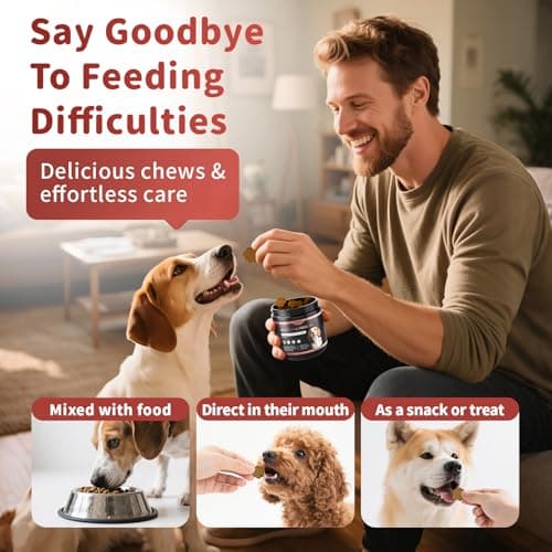 Dog Allergy Chews - Paw Licking, Seasonal Allergy & Itch Relief - Probiotics for Dogs Immune & Gut Health with Turkey Tail Mushroom, Pumpkin - Bacon Flavor - 90 Count - Thumbnail 6