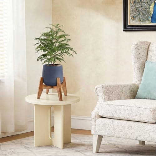 RAINBLELAND Wood Plant Stand Indoor (Set of 2) – 7 Inch Acacia Wood Plant Holder Stand for Pots, Small Mid Century Modern Planter Stand, 6 Inch Height Elevated Wooden Plant Stand (Stand Only) - Thumbnail 6