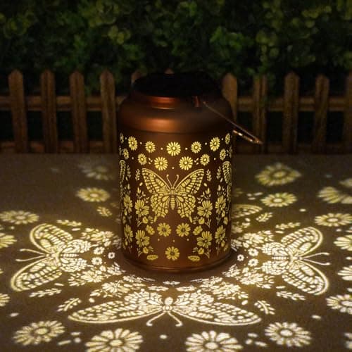 Mothers Day Gifts for Women Mom Grandma, Birthday Gifts Butterfly Solar Lights Outdoor Waterproof, Decoration Outside for Outdoor, Yard, Garden Decor Butterflies Solar Lantern - Image 1