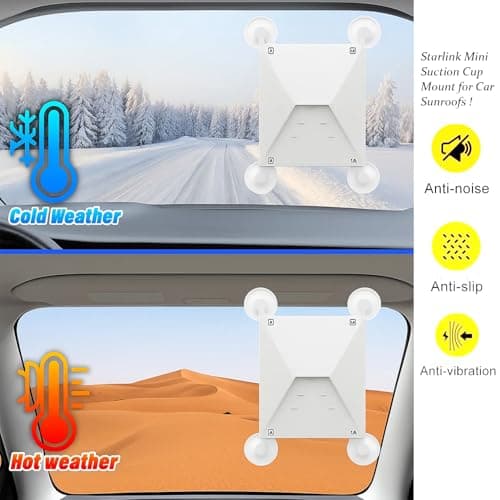 Starlink Mini Suction Cup Mount for Car Sunroofs or Windows Secure Satellite Mounting Kit with Strong Grip for RVs, Boats and Road Trips–Stable Signal Guaranteed for starlink mini car mount (Whitle) - Thumbnail 4