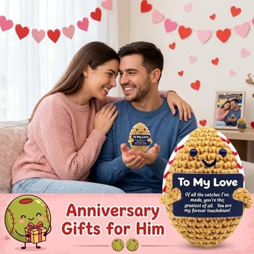 Kenoerd to My Love,Emotional Support Pickle,Handmade Crochet Thinking of You Gifts for Boyfriend Girlfriend,Positive Potato Funny Birthday Gift for Women Men Coworker,Stress Relief Desk Decor - Thumbnail 2