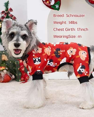 XPUDAC Christmas Matching Dog and Owner Pajamas Set Christmas Dog Pajamas Stretchy Puppy Clothes for Small Medium Dogs Girl Boy Pet Outfit Jumpsuits Pjs, XL - Thumbnail 5