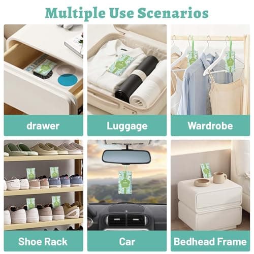 STRN Scented Sachets for Drawer and Closet, Jasmine Scented Long-Lasting Sachets, 14 Packs for Home Fragrance, Small Space Air Freshener for Wardrobes - Thumbnail 5