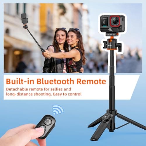 Tripod for Insta360 X5 ACE Pro 2, 21” Selfie Stick Quick Release Extension Rod Mini Table Desk Portable Handle Grip Stand with Remote Controller for Insta 360 X5 X4 Air, ACE Pro 2 Accessories - Thumbnail 2