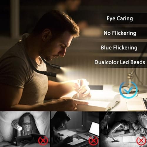 LUXJET Rechargeable Neck Light for Knitting & Crochet - Book Lights for Reading in Bed – 3 Color Modes, Dimmable, Eye-Care LED, Hands-Free Neck Light for Repairs - Thumbnail 6
