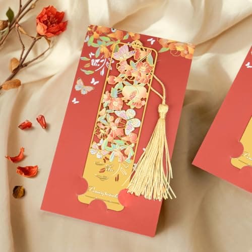 HOMTEK 3pcs Metal Flower Bookmarks with Tassel, Hollow Butterfly Theme Book Marks for Reading Women, Cute Book Markers for Book Lovers Writers Readers Children Teens Women Teachers Students (Style A) - Thumbnail 6