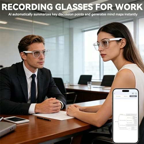 2026 AI Smart Glasses with Bluetooth,Open-Ear Audio Bluetooth Glasses for Women,Real-Time Translation 130+ Languages,AI Meeting Assistant,Gesture Control,9H Battery,35g Lightweight,Daily&Business Use - Thumbnail 6