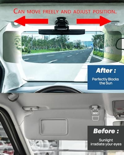 Sun Visor Extender for Cars, Polarized Anti Glare Sun Blocker & UV400 Protection, Adjustable Clip-On Extension for Car Visor, Universal Fit for Driver and Passenger Side (XL) - Thumbnail 2