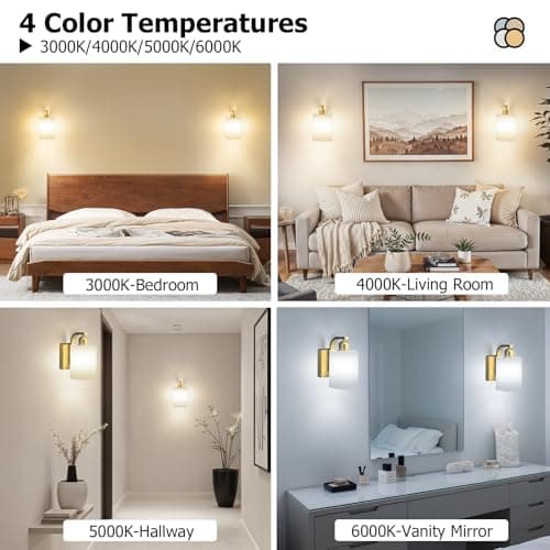 iThird Battery Operated Wall Sconces Set of 2: 6000mAh Rechargeable Wall Light with Touch and Remote, Wireless Wall Lamp for Bedroom, Gold Modern Cordless Wall Scones for Living Room Hallway Bathroom - Thumbnail 3