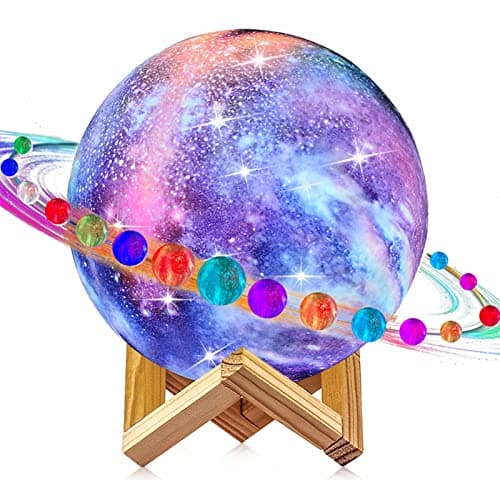 LOGROTATE Moon Lamp, Kids Night Light, 16 Colors Galaxy Lamp 3D Printing LED Moon Light with Stand, Remote&Touch Control, USB Rechargeable Gift for Women Kids Birthday, Bedroom Home Decor, 5.98 inch