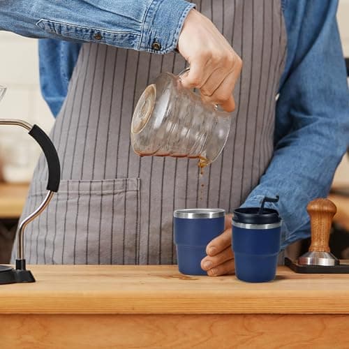 CHLJAR 6oz Vacuum Insulated Espresso Cup Set of 2, Espresso Shot Cup for Coffee, Double Wall Stainless Steel Mini Tumbler Shot Glasses with Lid - Thumbnail 6